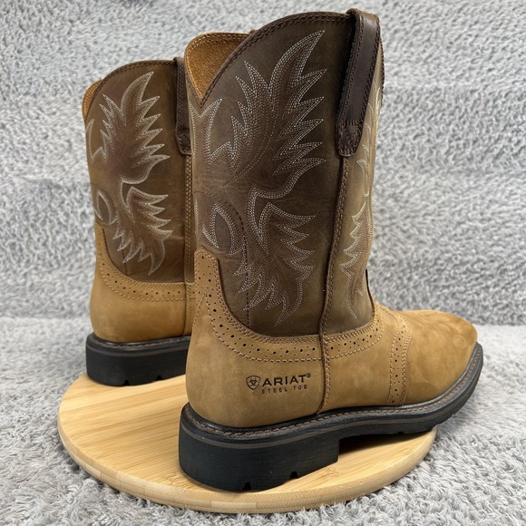 Ariat Work Steel Toe Boots Mens Size 11 EE Brown Leather Western Workwear Safety - Picture 4 of 9
